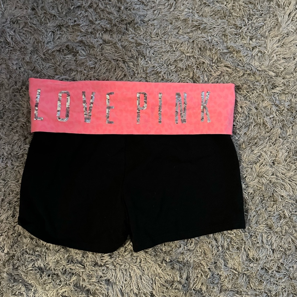 Vs pink bling yoga shorts medium